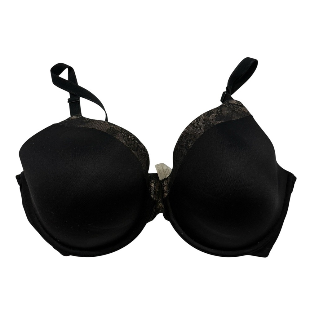 Warners Blissful Benefits Smooth Look Full Figure Bra Black Lace Sz 40D RF50417